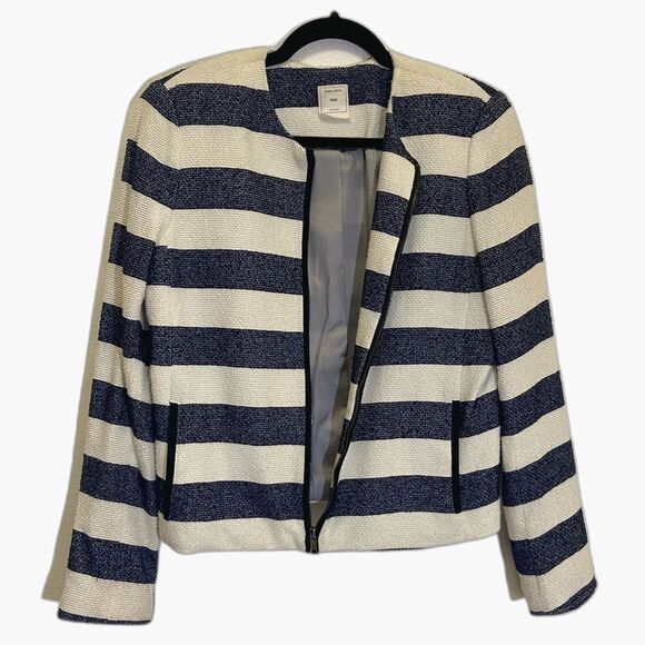 GAP - navy blue and white striped blazer jacket - size 12 - Picture 6 of 6